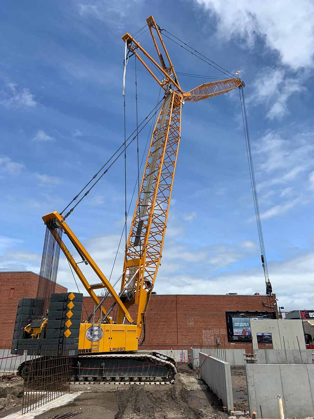 Union crane operator working on job